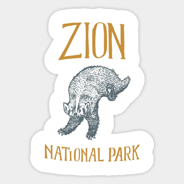 Zion National Park: Falling Badger Sticker by calebfaires